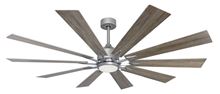 Fusion WiFi Brushed Nickel Ceiling Fan with Light, 66" Blades and Remote