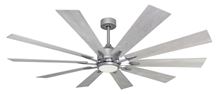 Fusion WiFi Brushed Nickel Ceiling Fan with Light, 66" Blades and Remote