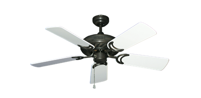 Atlantis Oil Rubbed Bronze with 44" Pure White Gloss Blades