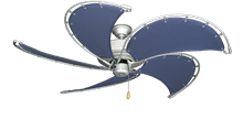 Raindance Brushed Nickel BN-1 with 52" Nautical Fabric Blue Blades