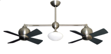 24" Metropolitan Dual Ceiling Fan with Light in Satin Steel