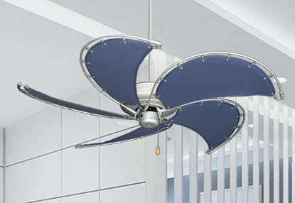Raindance Brushed Nickel BN-1 with 52" Nautical Fabric Blue Blades