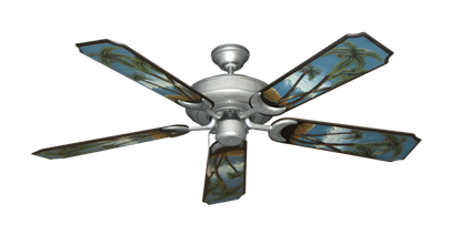 Raindance Brushed Nickel BN-1 with 52" Series 351 Arbor Palm Tree Blades
