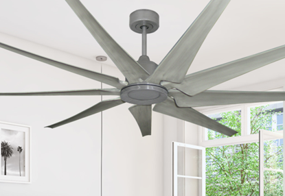 Liberator 72 in. WiFi Enabled Indoor/Outdoor Brushed Nickel Ceiling Fan with Stone Blades