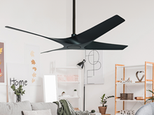 Quatro 56" Matte Black Indoor/Outdoor Ceiling Fan with Remote Control